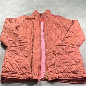 J. Crew Women’s  Quilted Puffer Jacket - Brick Red Size Large